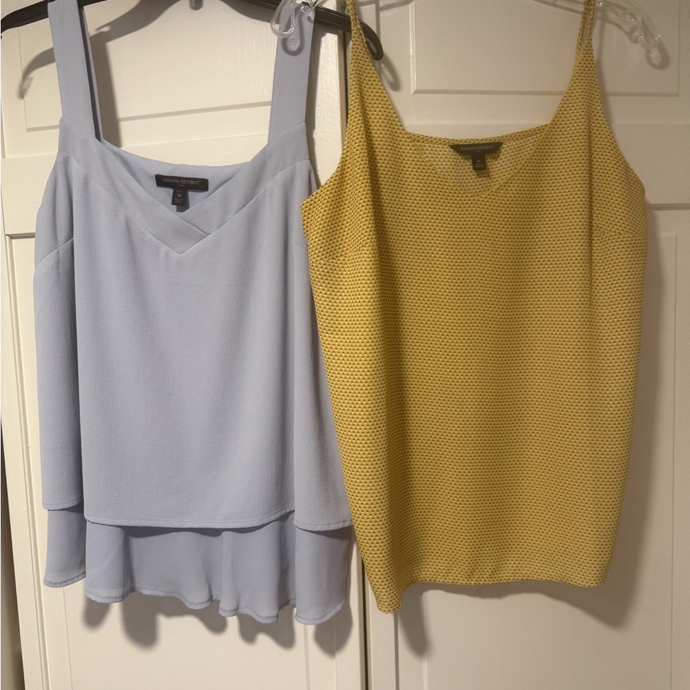 Banana Republic Vibrant Light Blue and Yellow Layered Tank Tops